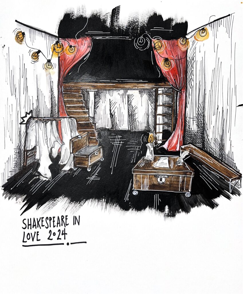 SHAKESPEARE IN LOVE 2 copy_Original A stage sketch for Italia Conti's production of Shakespeare in Love